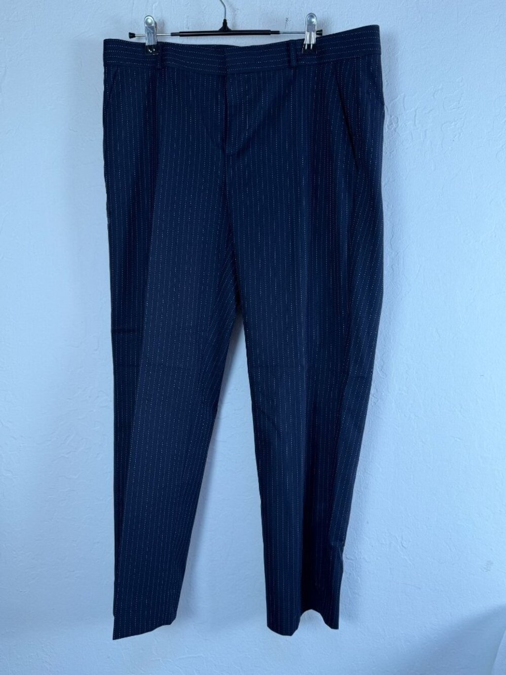 Banana Republic Women Avery Fit Navy Pinstripe Straight Leg Trouser Pants Size 8